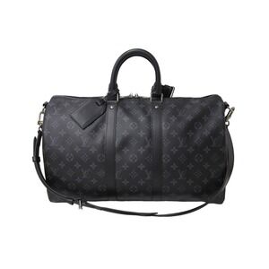 LOUIS VUITTON Eclipse Black Keepall Bandouliere Boston Bag Black